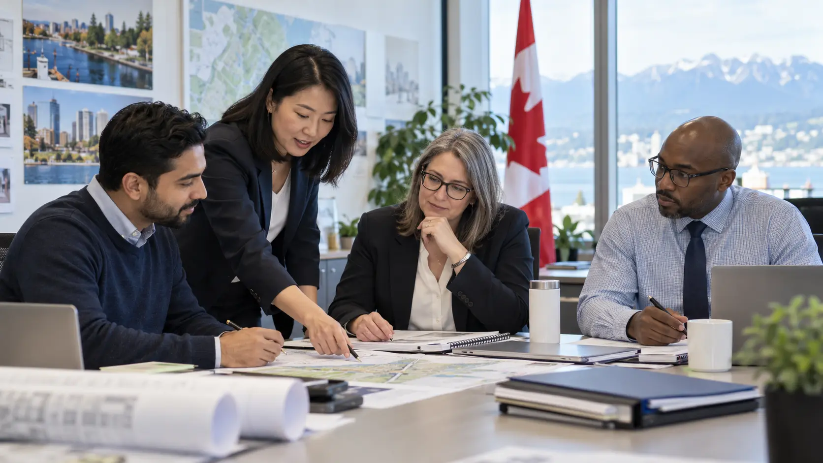 Professionals planning a business project